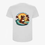 Camiseta Capybara surfer vibes (blanco) (detrás)