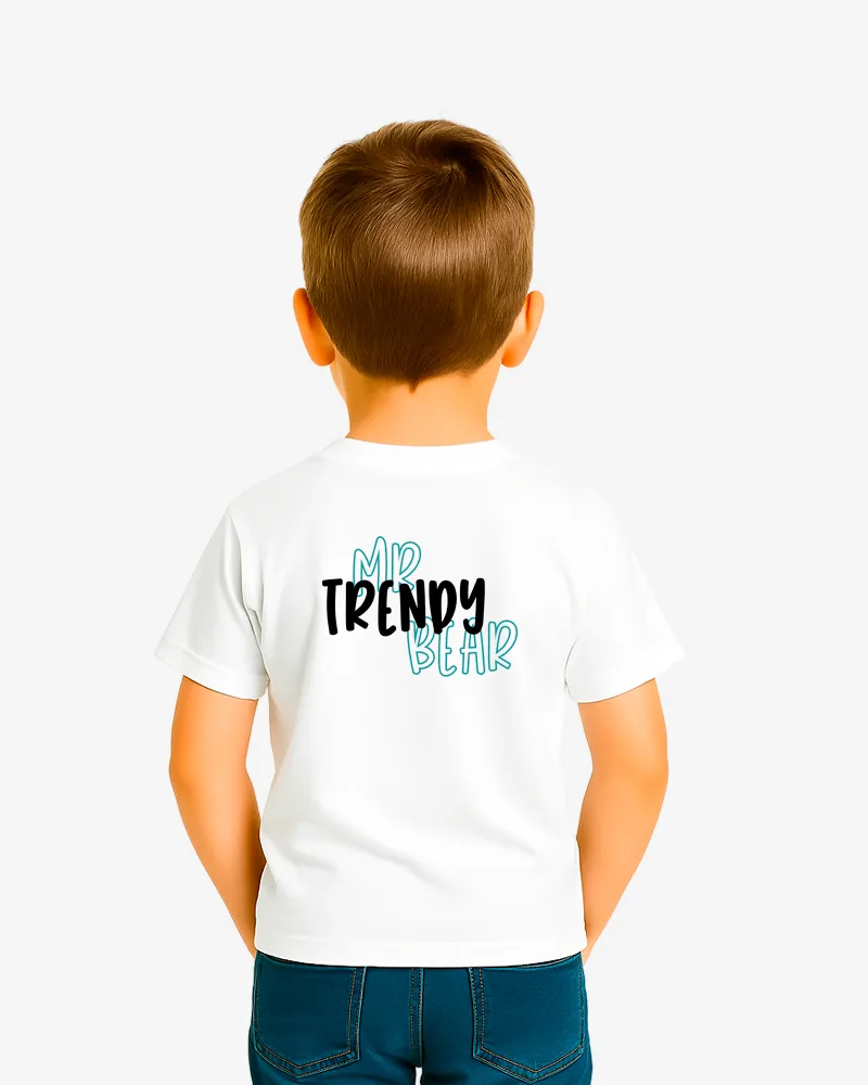 Camiseta niños Hobart Mr Trendy Bear (blanco) (detrás)