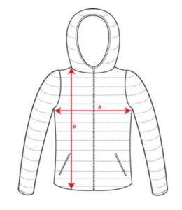 Esquema medidas sudadera cremallera