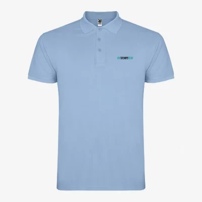 Polo Chic Mr Trendy Bear (azul celeste) (delante)