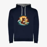 Sudadera Capybara surfer vibes (azul marino) (delante)