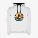Sudadera Capybara surfer vibes (blanco) (delante)