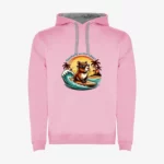 Sudadera Capybara surfer vibes (rosa claro) (delante)