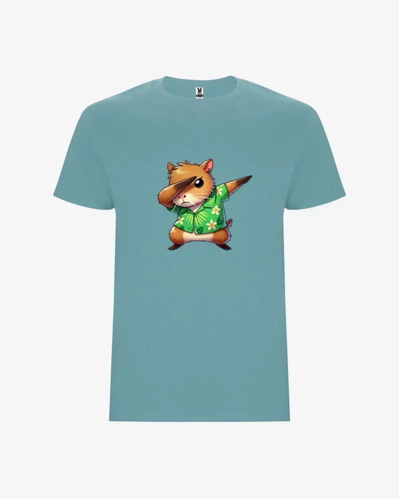 Camiseta niños Dabbing Capybara (azul dusty) (delante)