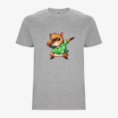 Camiseta niños Dabbing Capybara (gris vigoré) (delante)