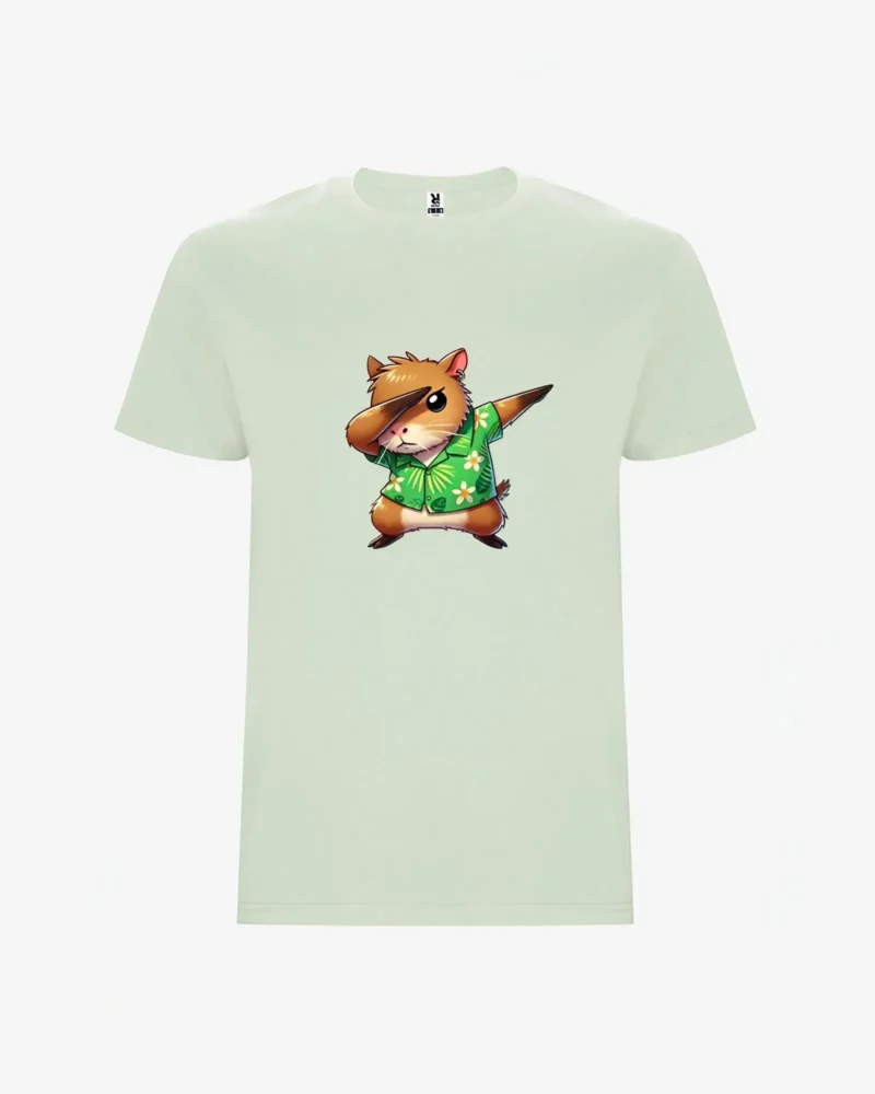 Camiseta niños Dabbing Capybara (verde mist) (delante)