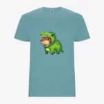 Camiseta niños Dinosaur Capybara (azul dusty) (delante)