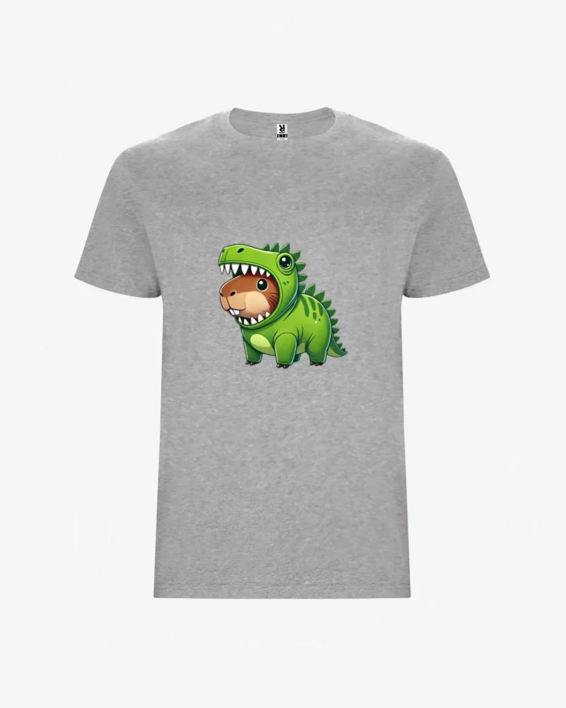 Camiseta niños Dinosaur Capybara (gris vigoré) (delante)