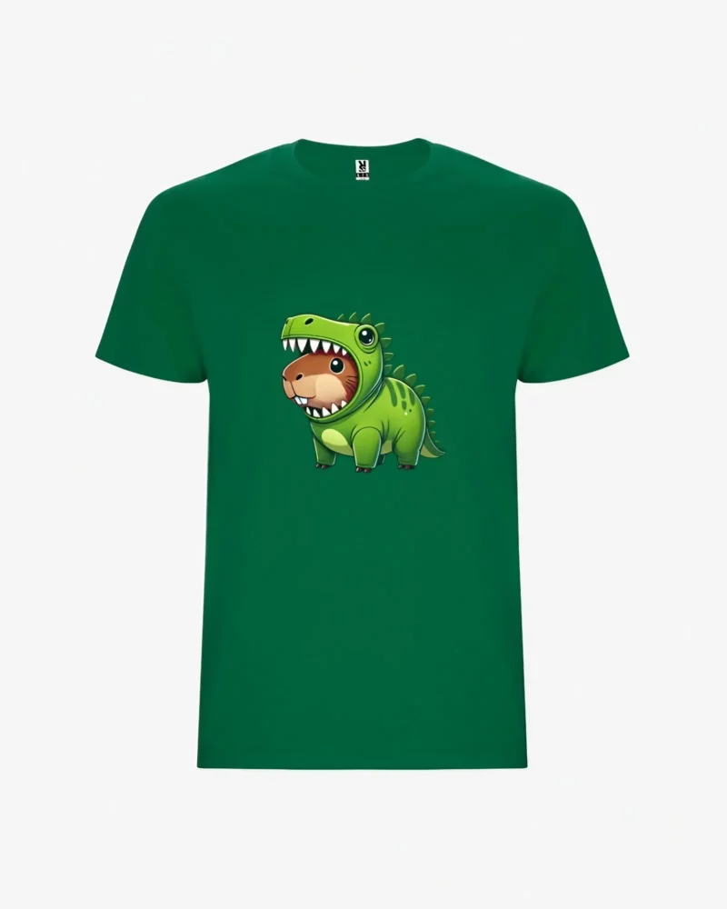 Camiseta niños Dinosaur Capybara (verde kelly) (detrás)