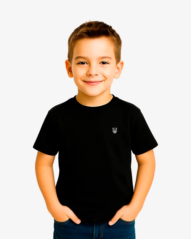 Camiseta niños Little rockstars(negro) (delante)