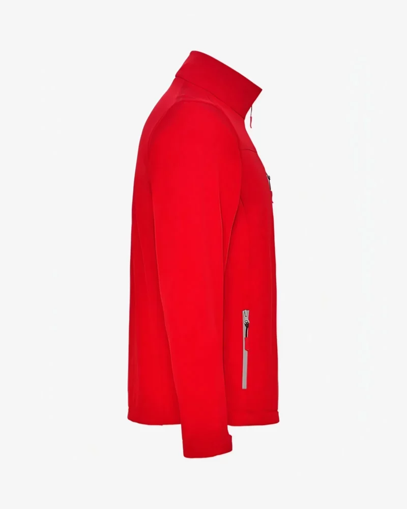 Softshell niños Canberra Mr Trendy Bear (rojo) (lateral izquierdo)