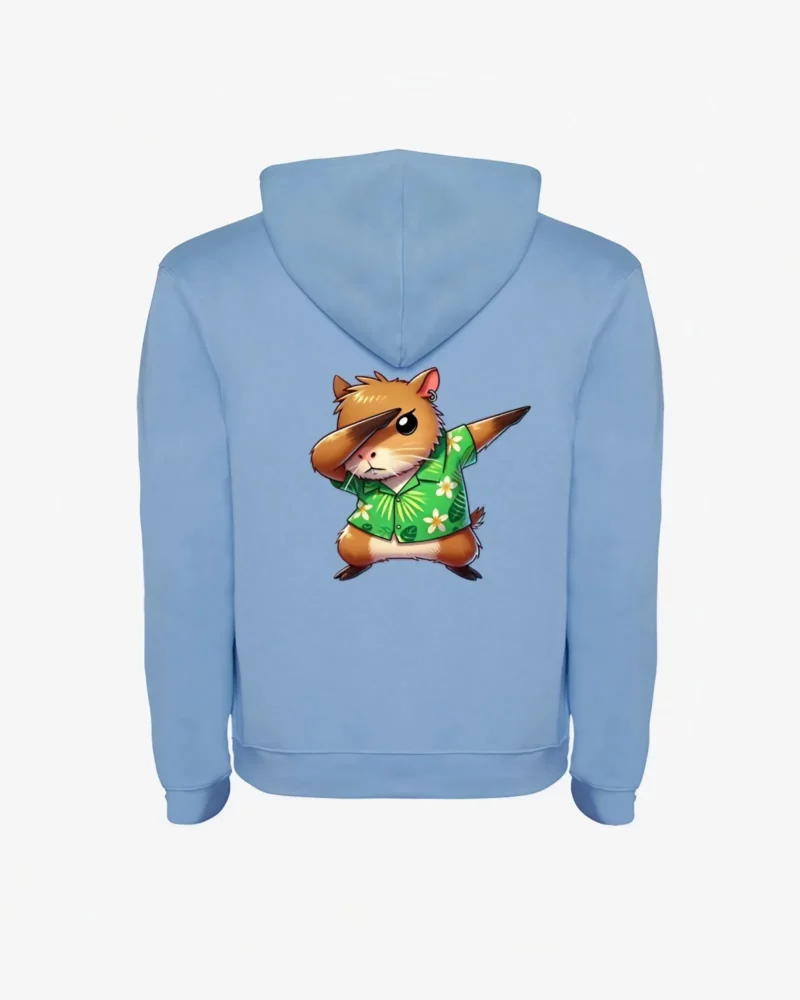 Sudadera niños Dabbing Capybara (azul celeste) (detrás)