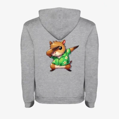 Sudadera niños Dabbing Capybara (gris vigoré) (detrás)