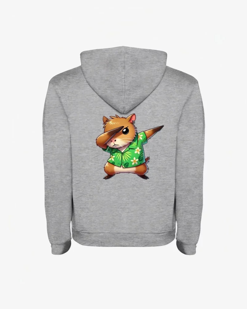 Sudadera niños Dabbing Capybara (gris vigoré) (detrás)