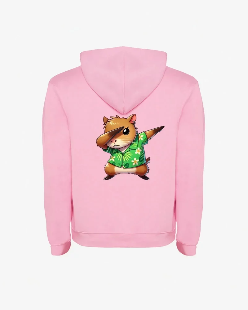 Sudadera niños Dabbing Capybara (rosa claro) (detrás)