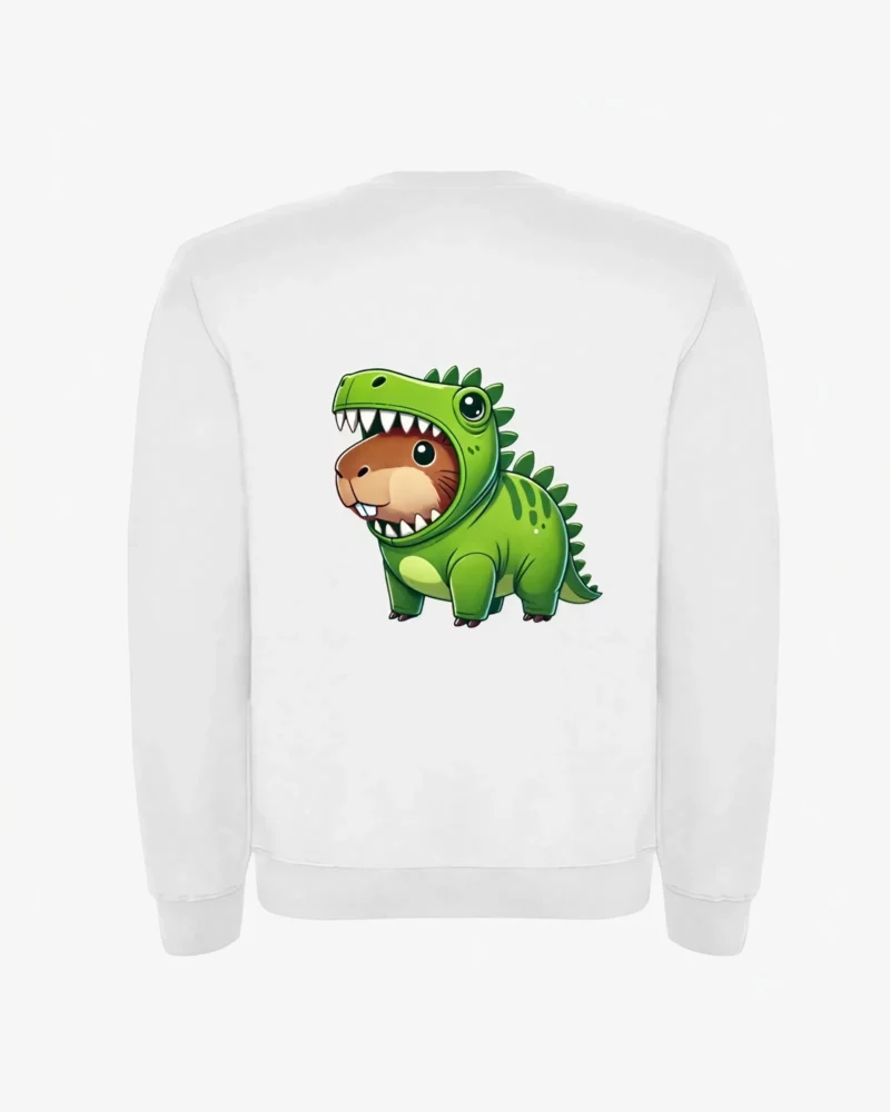 Sudadera niños Dinosaur Capybara (blanco) (detrás)