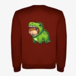 Sudadera niños Dinosaur Capybara (granate) (detrás)