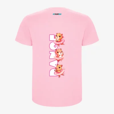 Camiseta niña Dance Capybara (rosa claro) (detrás)