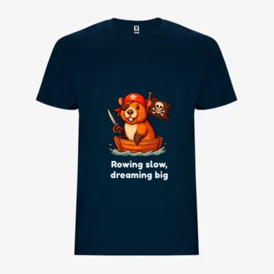 Camiseta niño Capibara pirata (azul marino) (delante)