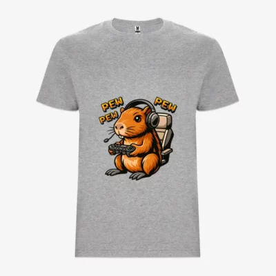 Camiseta niño Gamer capybara (gris vigoré) (delante)