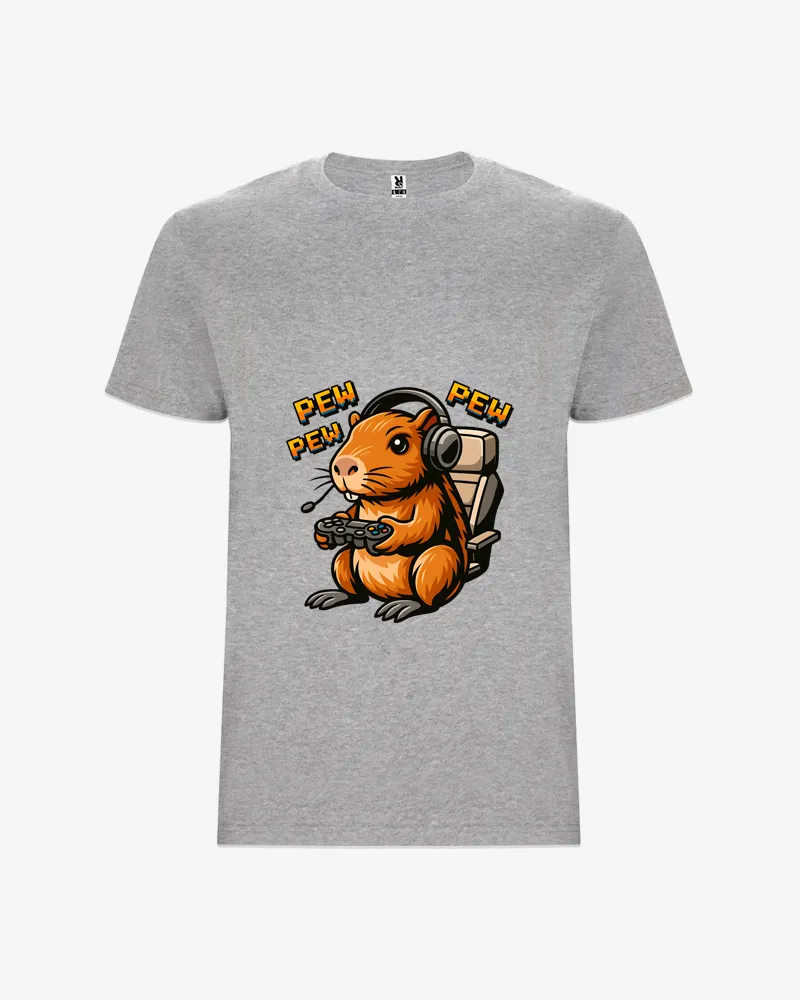 Camiseta niño Gamer capybara (gris vigoré) (delante)