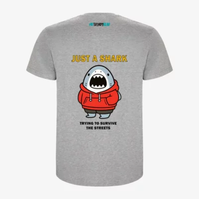 Camiseta niño Tiburón con sudadera (gris vigoré) detrás)