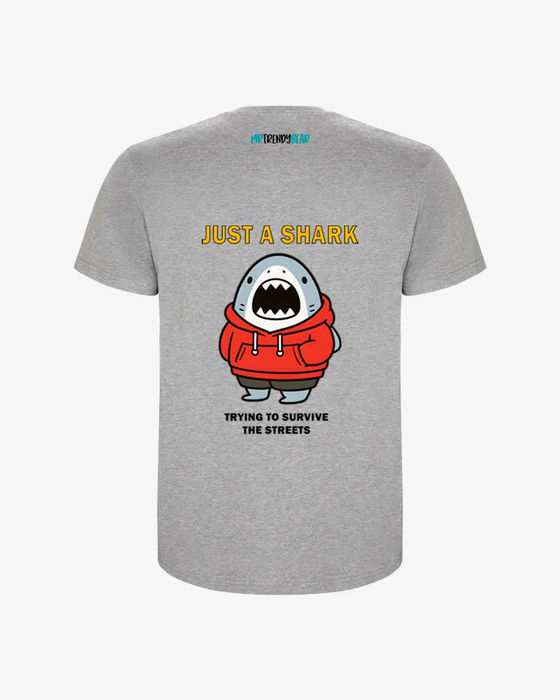 Camiseta niño Tiburón con sudadera (gris vigoré) detrás)