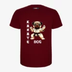 Camiseta niño karate dog (granate) (detrás)