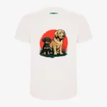 Camiseta niños Dos perros (blanco vintage) (detrás)