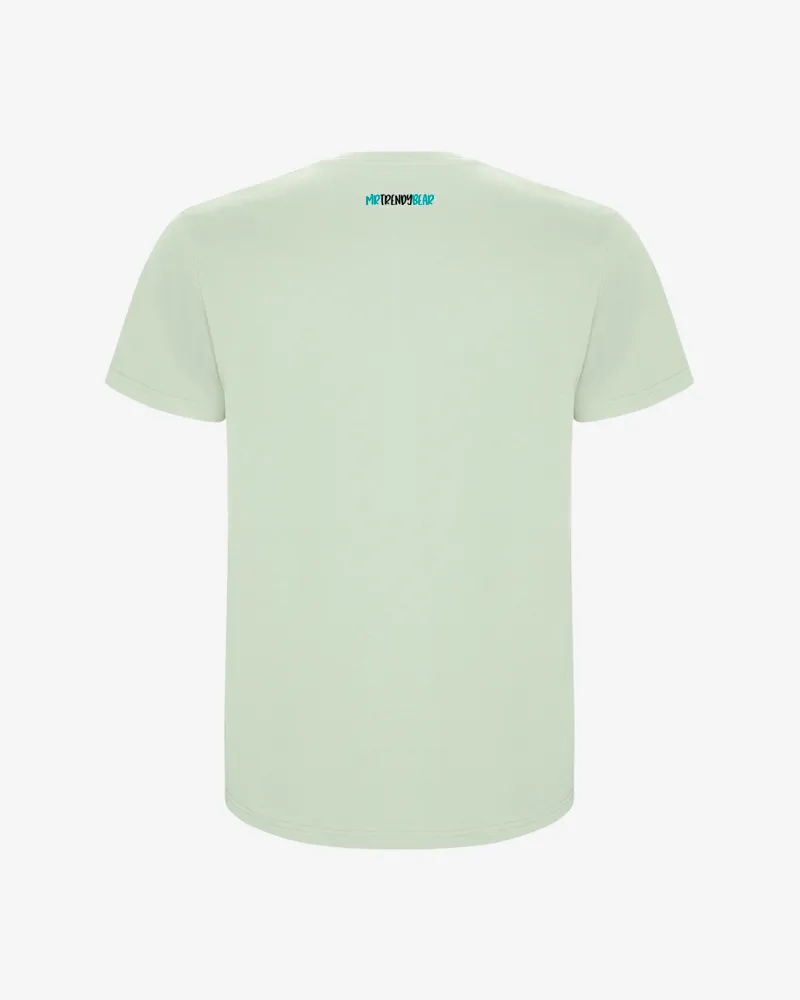 Camiseta niños Llama en el desierto (verde mist) (detrás)