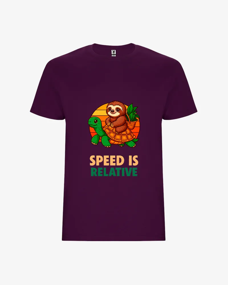 Camiseta niños Speed is relative (púrpura) (delante)