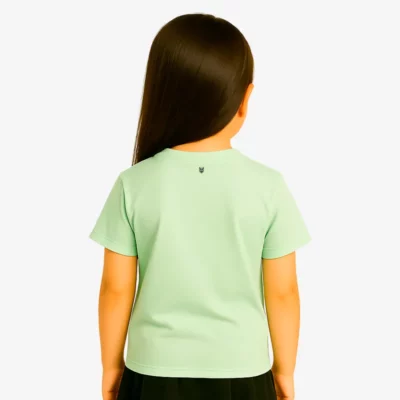Camiseta manga corta niña (verde mist) (detrás)