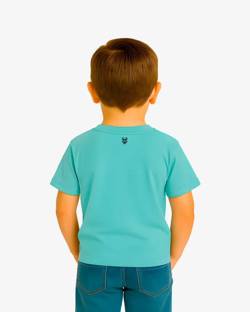 Camiseta manga corta niño (azul lavado) (detrás)