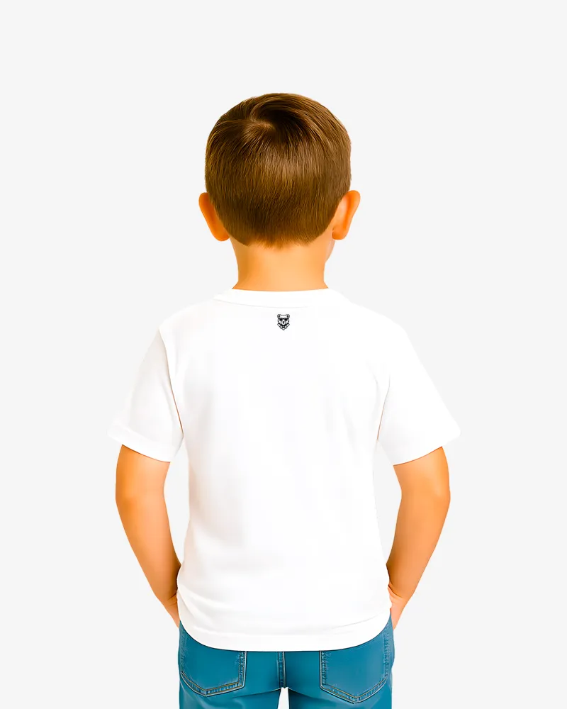 Camiseta manga corta niño (blanco) (detrás)