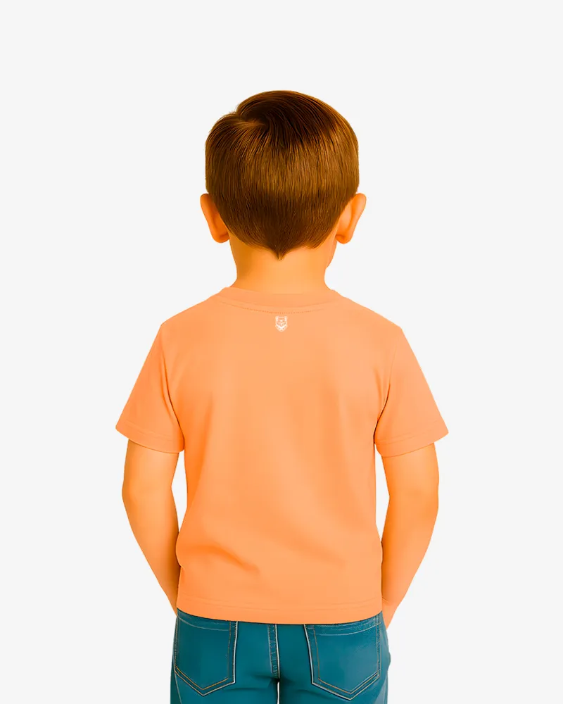 Camiseta manga corta niño (naranja clay) (detrás)