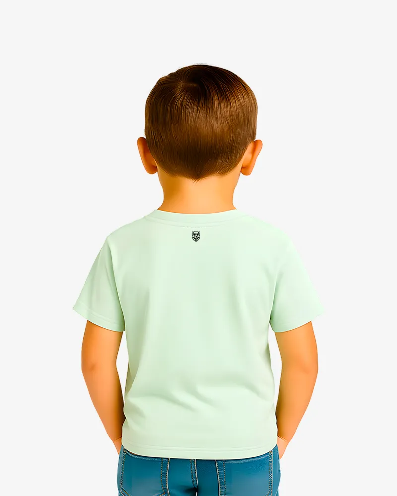 Camiseta manga corta niño (verde mist) (detrás)