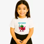 Camiseta niña Brave strawberry (blanco) (delante)
