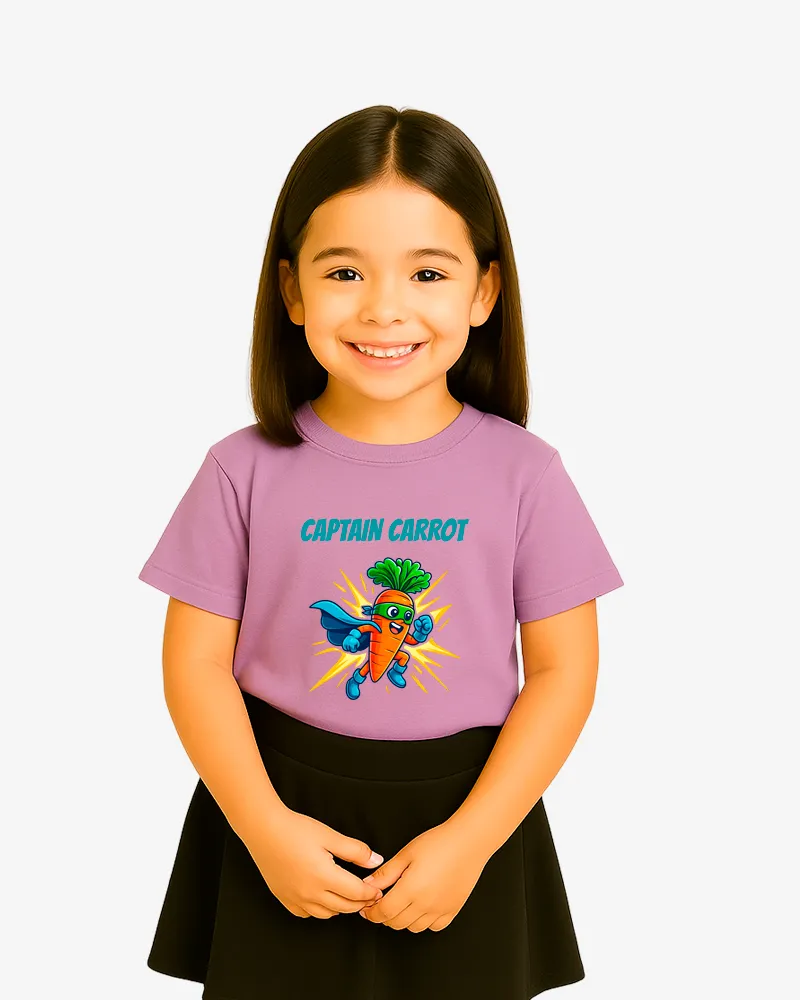 Camiseta niña Captain carrot (lavanda) (delante)