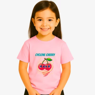 Camiseta niña Cyclone cherry (rosa claro) (delante)