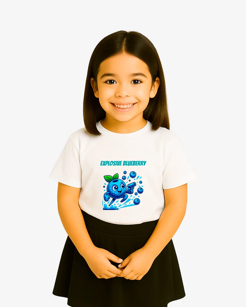 Camiseta niña Explosive blueberry (blanco) (delante)