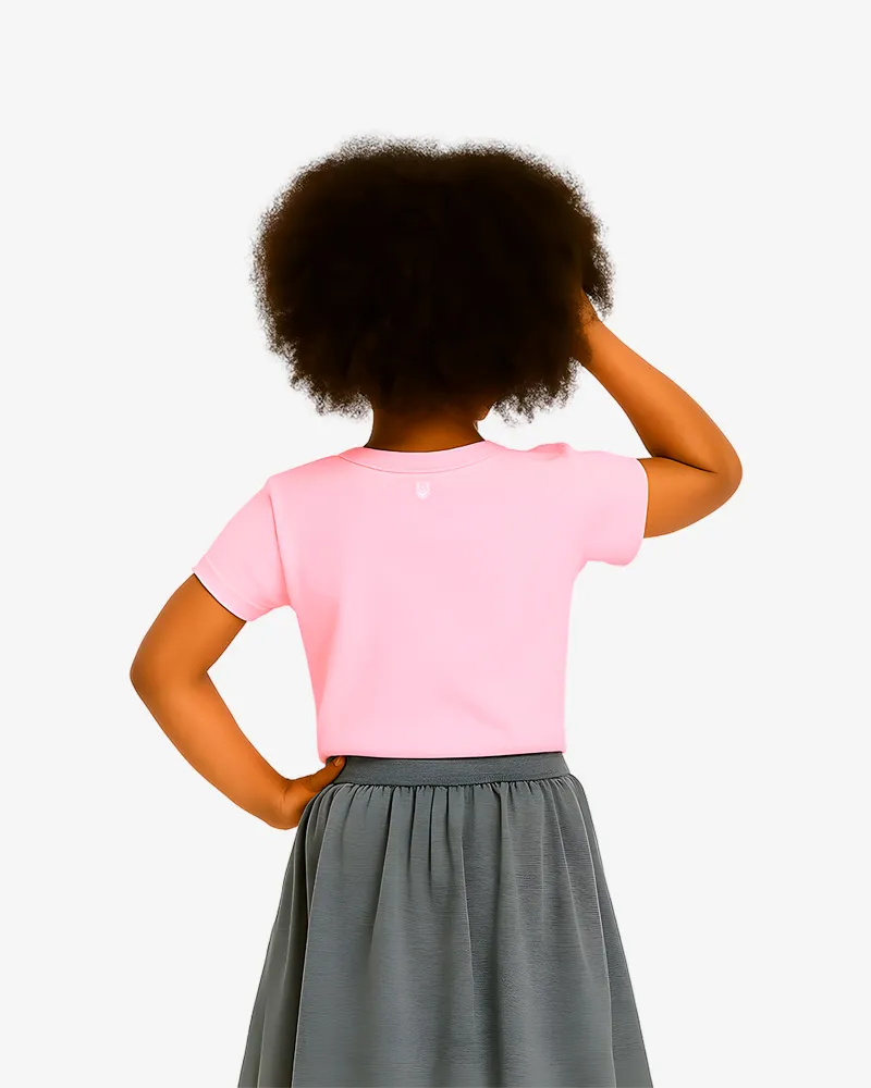 Camiseta niña Sunshine Coast Mr Trendy Bear (rosa claro) (detrás)