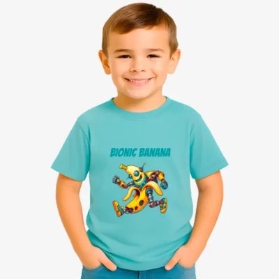 Camiseta niños Bionic banana (azul lavado) (delante)