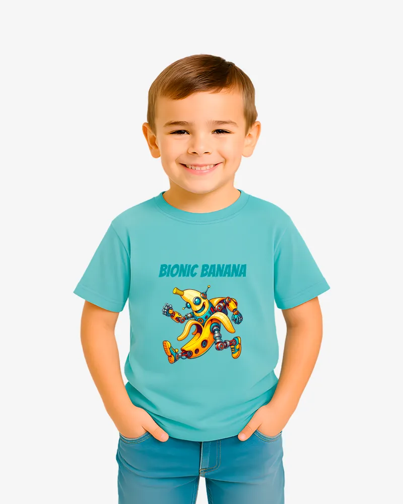 Camiseta niños Bionic banana (azul lavado) (delante)