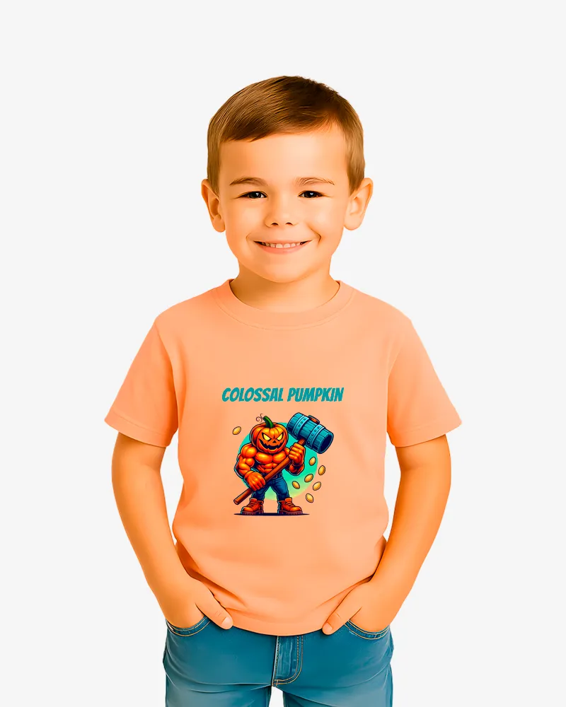 Camiseta niños Colosal pumpkin (naranja clay) (delante)