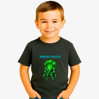 Camiseta niños Invincible broccoli (plomo oscuro) (delante)