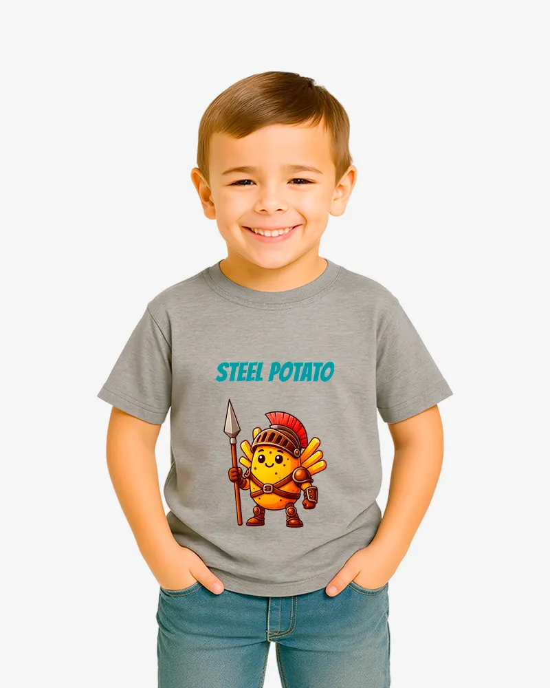 Camiseta niños Steel potato (gris vigoré) (delante)