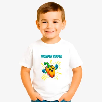 Camiseta niños Thunder pepper (blanco) (delante)