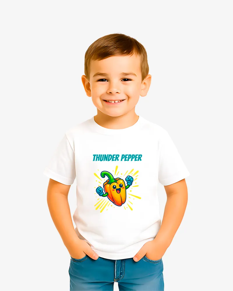 Camiseta niños Thunder pepper (blanco) (delante)