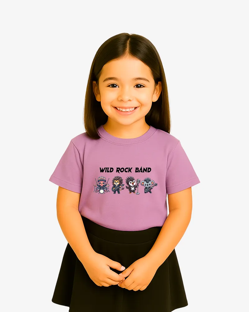 Camiseta niños Wild Rock Band (lavanda) (delante)