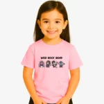 Camiseta niños Wild Rock Band (rosa claro) (delante)